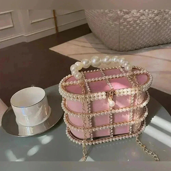 Pearly & rhinestone bag - Picture 1 of 12